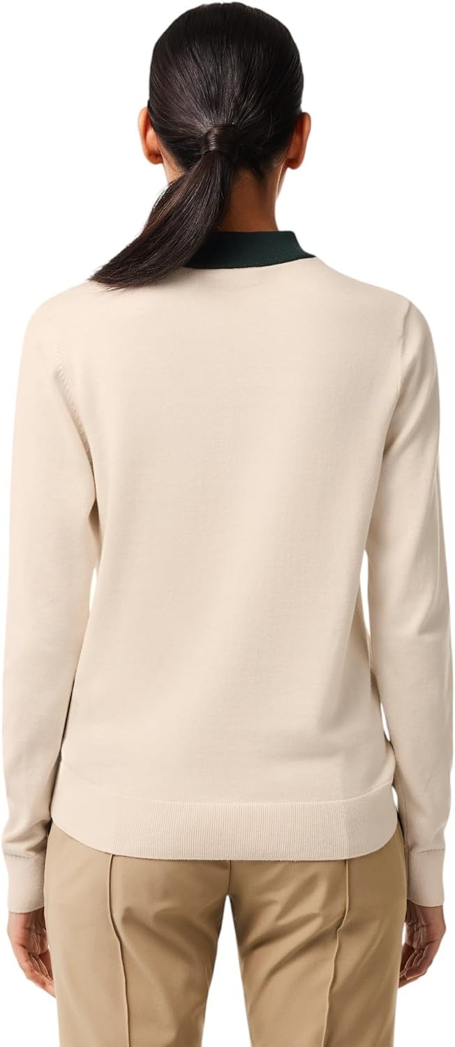 image:imageLacoste Womens Sport Cotton Pima Technical Knit Golf SweaterLaplandForest Green