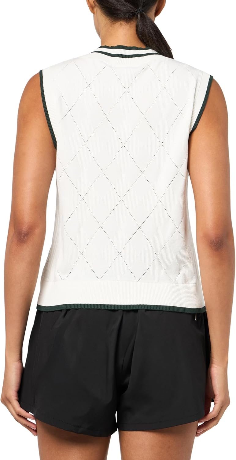 image:imageLacoste Womens Sport Golf Argyle Sweater VestWhite Green