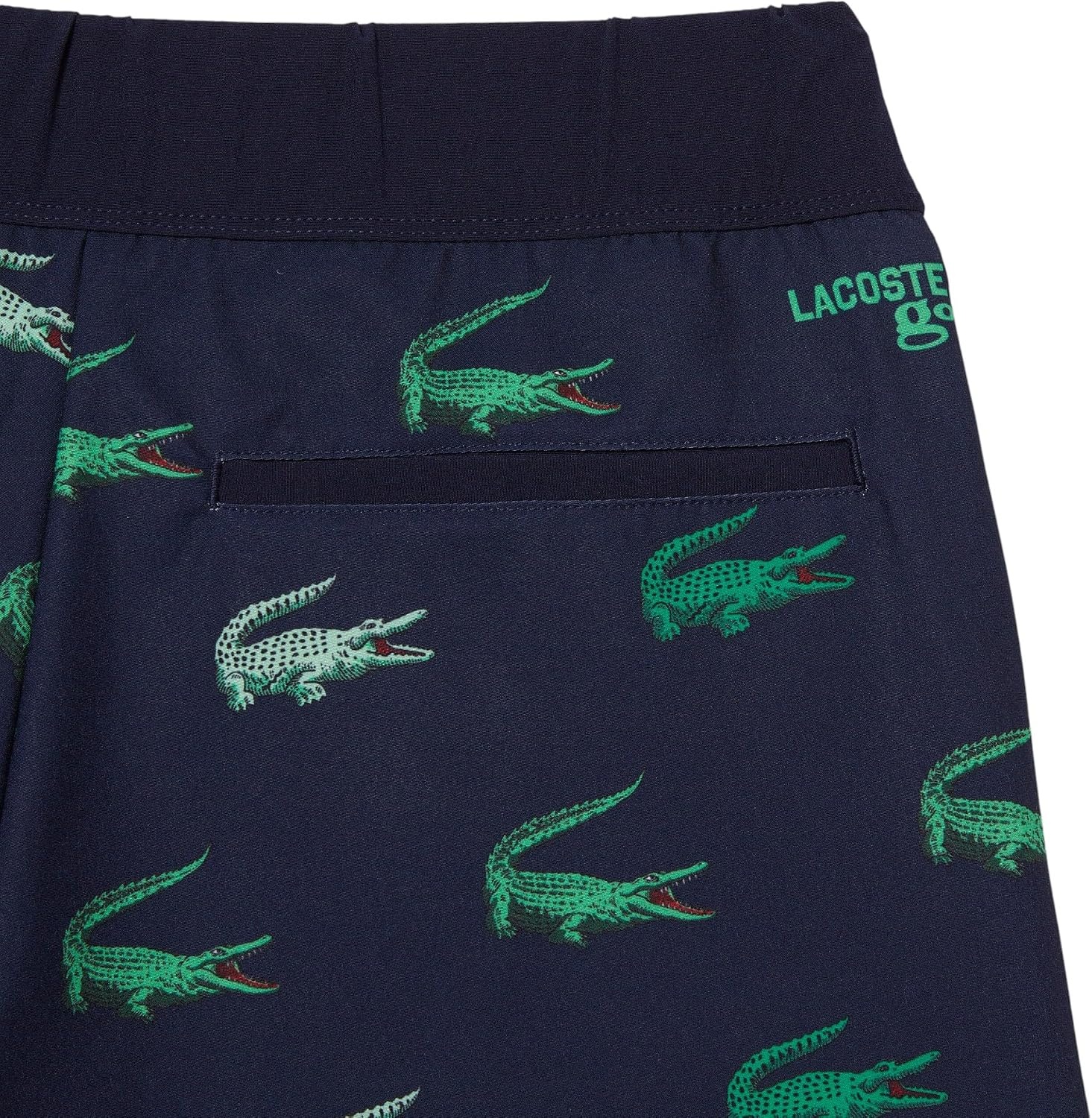 image:imageLacoste Womens Sport Golf Lightweight Printed Taffeta Bermuda ShortsNavy Blue