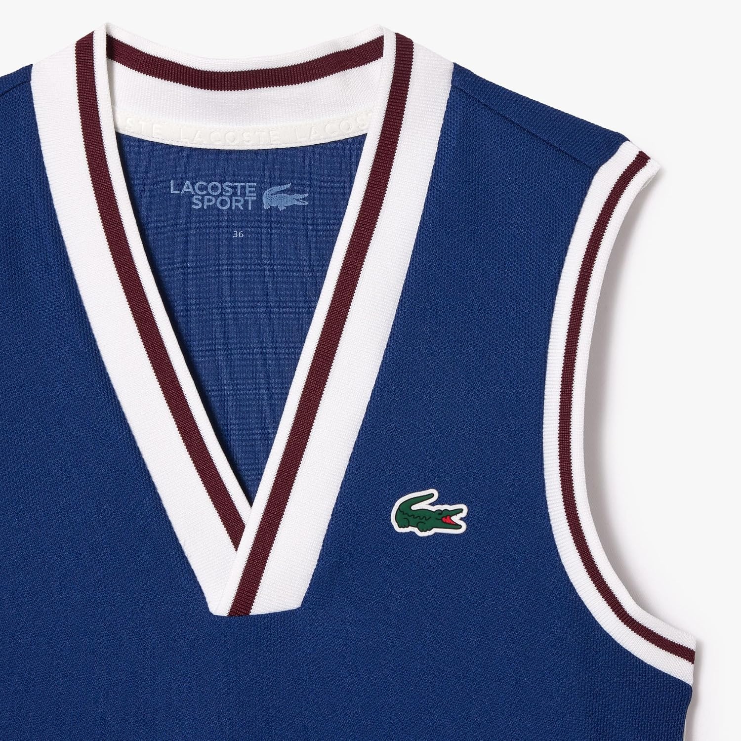 image:imageLacoste Womens Sport Piqu Tennis Dress with Removable LinerBlueWhite