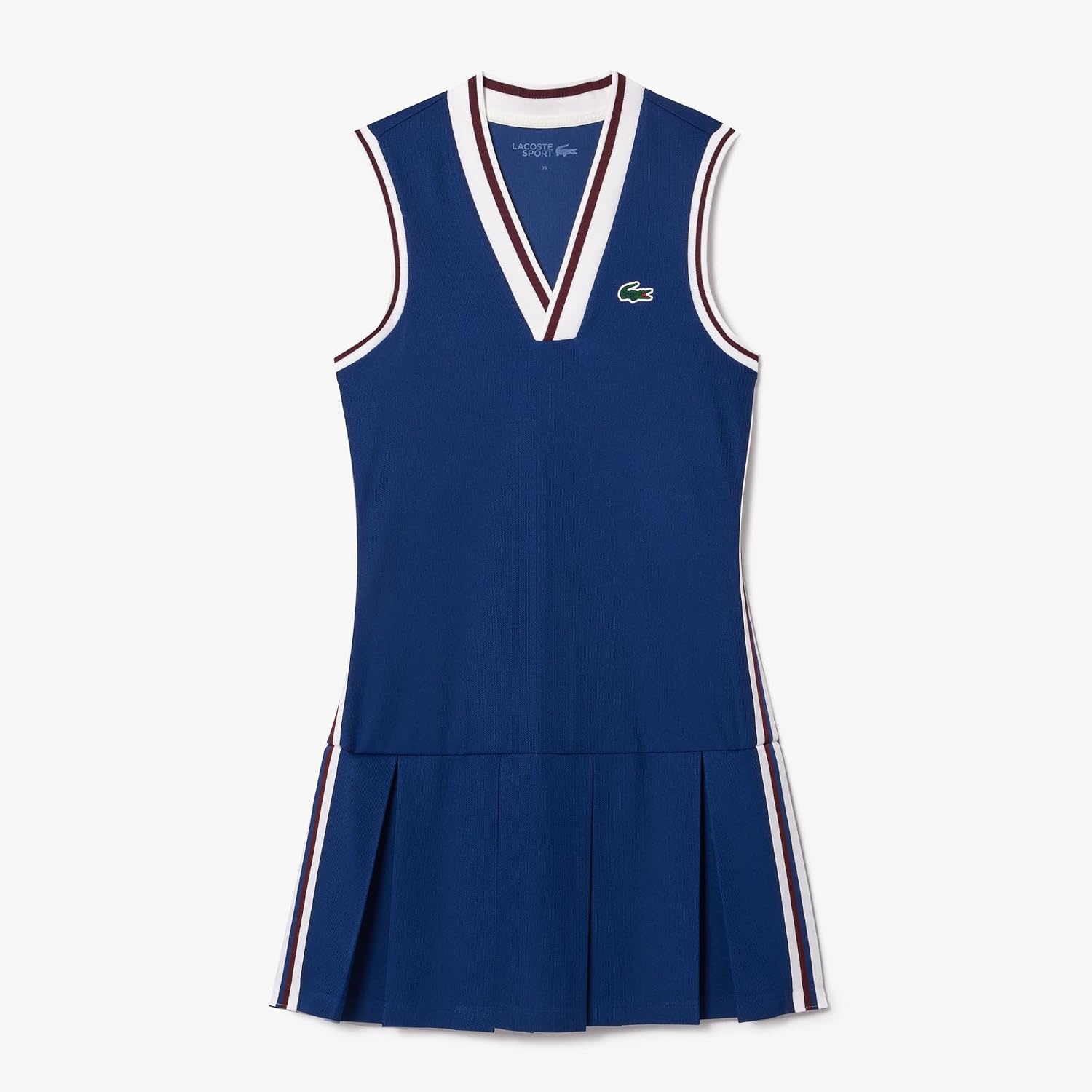 image:imageLacoste Womens Sport Piqu Tennis Dress with Removable LinerBlueWhite