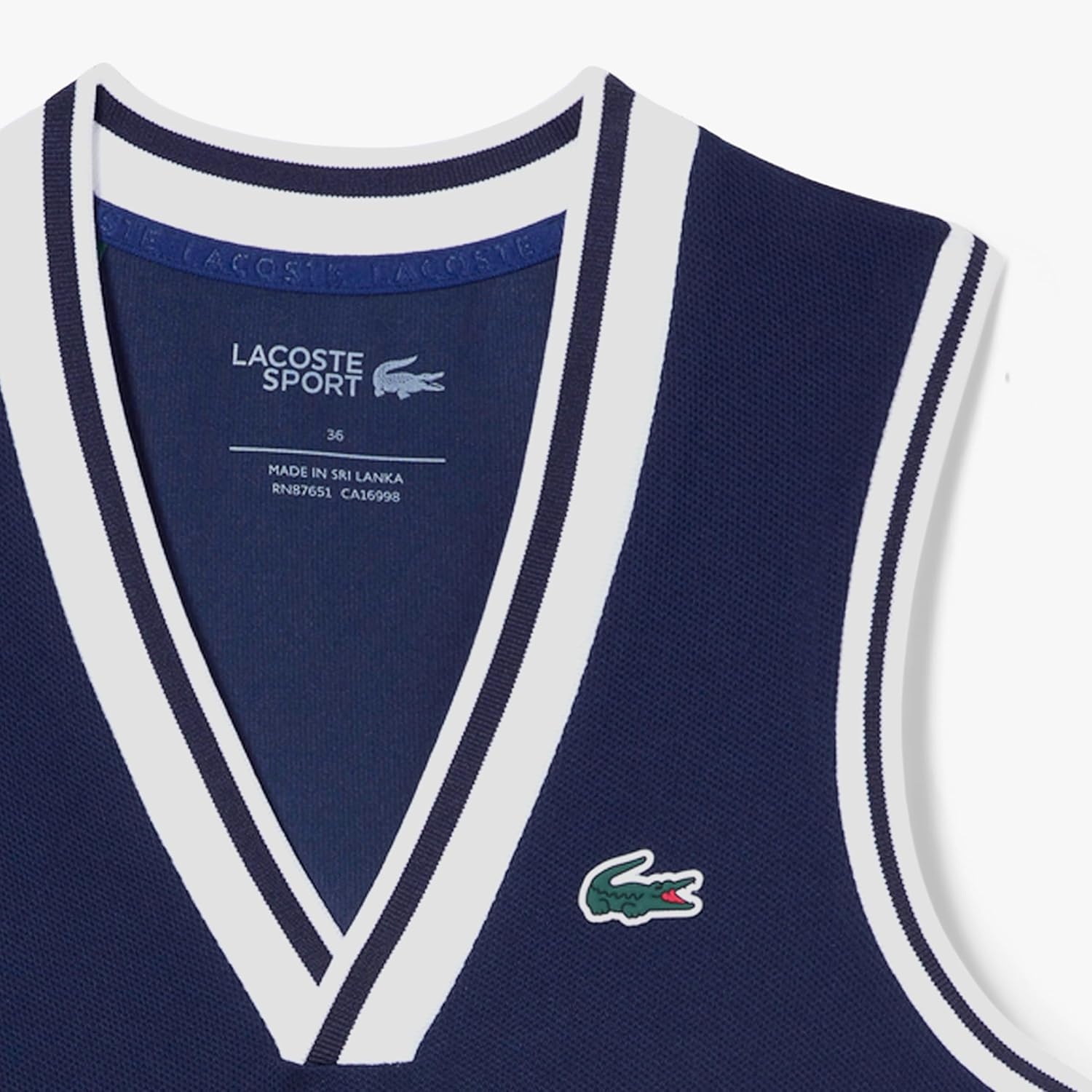 image:imageLacoste Womens Sport Piqu Tennis Dress with Removable LinerWhiteRocket Green