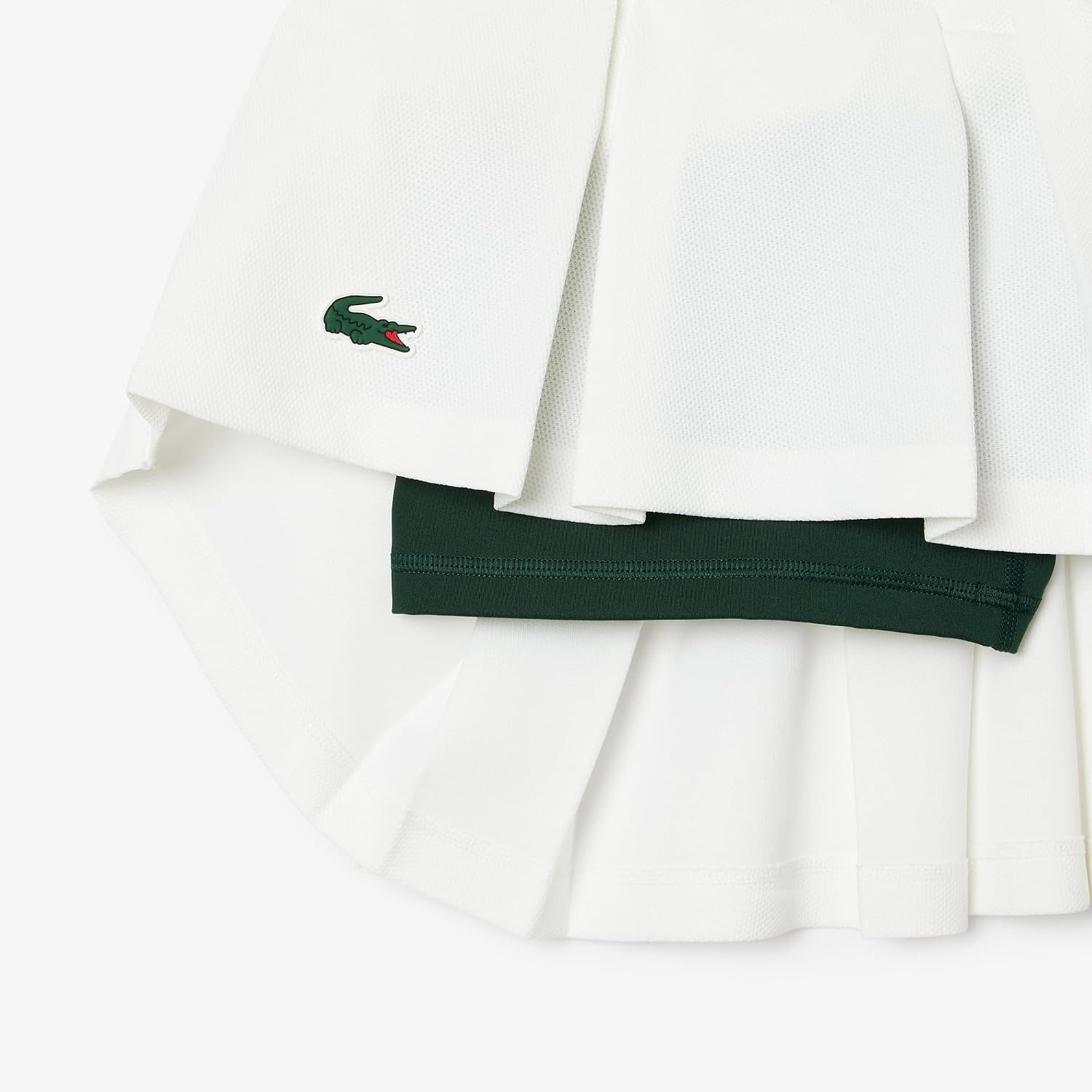 image:imageLacoste Womens Sport Piqu Tennis Skirt with LinerWhiteGreen