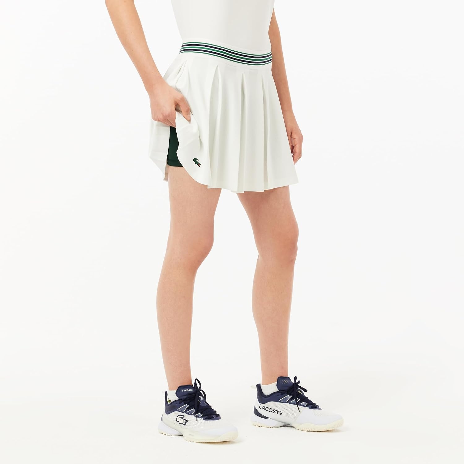 image:imageLacoste Womens Sport Piqu Tennis Skirt with LinerWhiteGreen