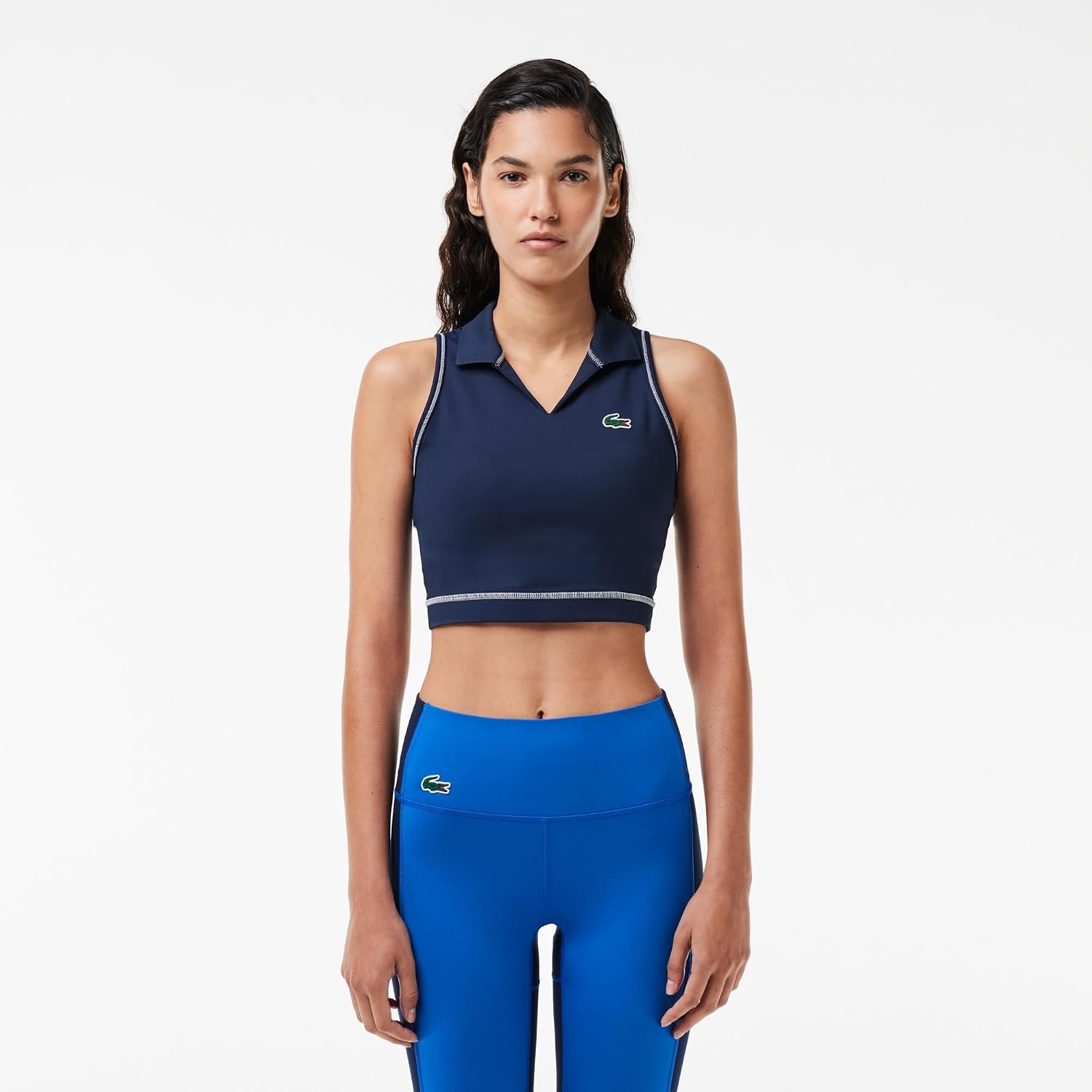 image:imageLacoste Womens Sport Polo Style Stretch Sport BraletteNavy Blue