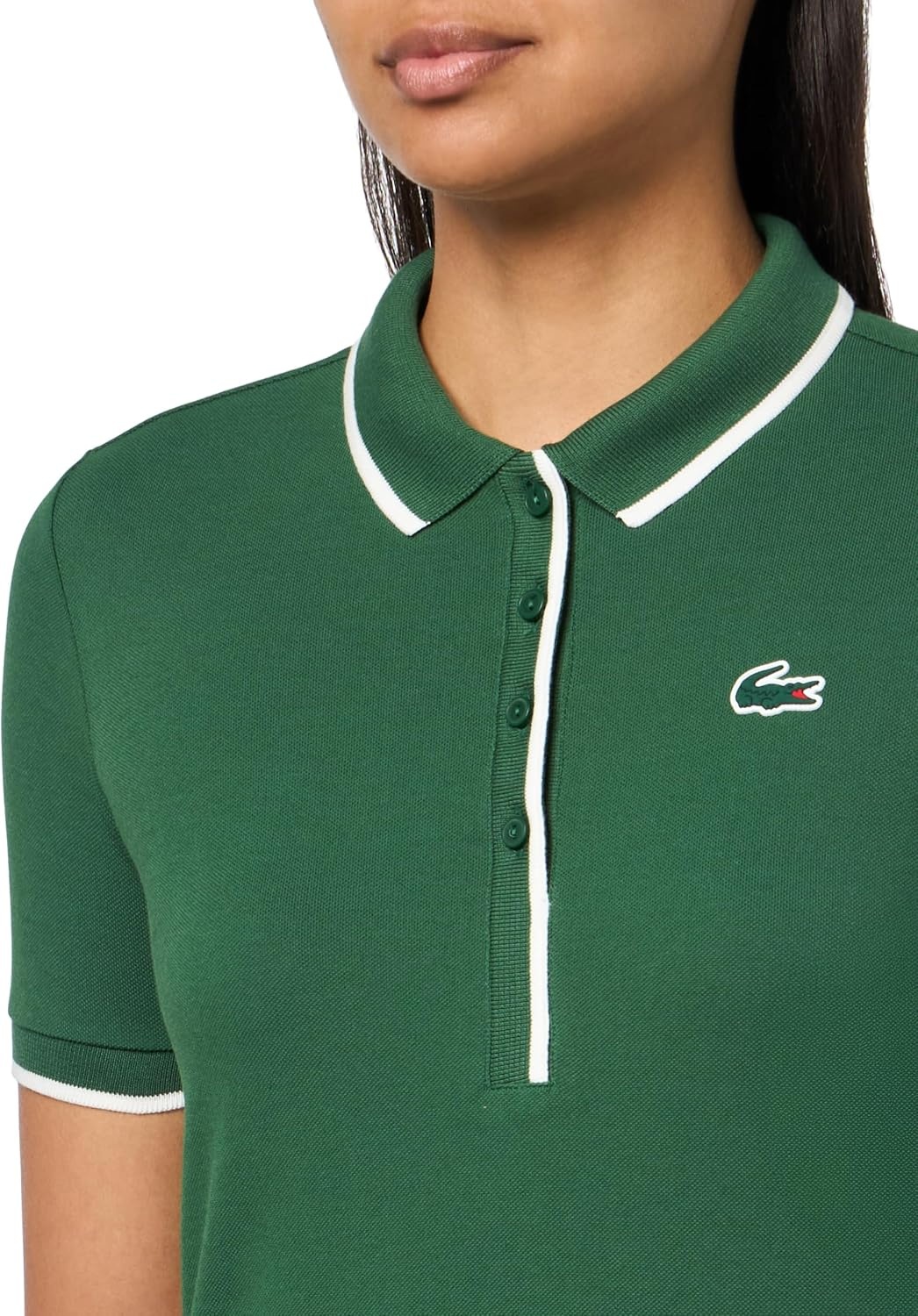 image:imageLacoste Womens Sport Regular Fit Tennis Heat Regulating Polo ShirtGreenFlour
