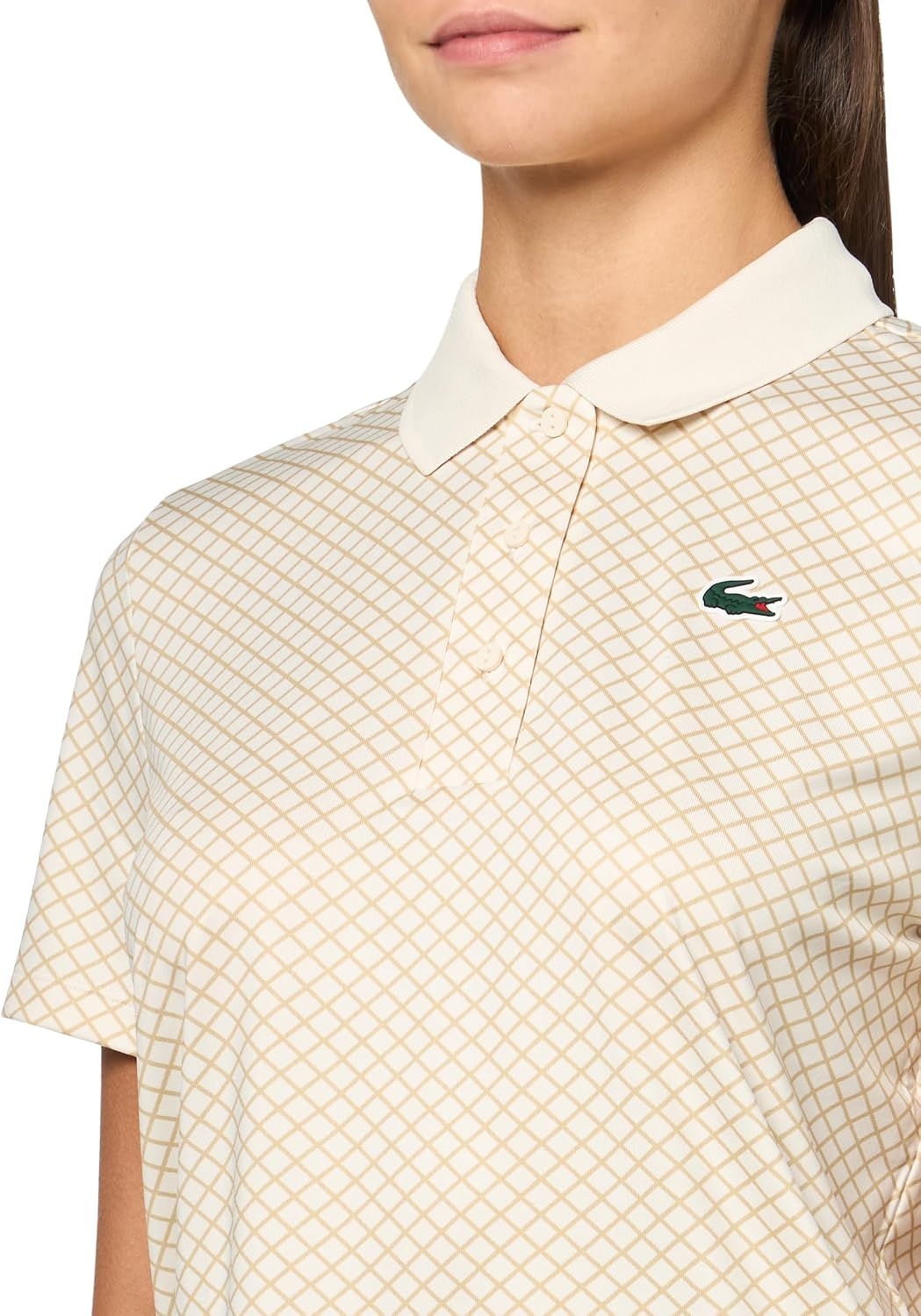 image:imageLacoste Womens Sport Regular Fit Uv Protect Golf Polo ShirtLaplandCroissant