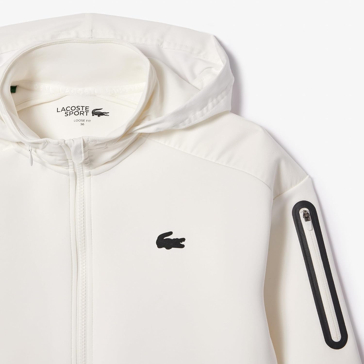 image:imageLacoste Womens Sport Removable Sport HoodieFlour