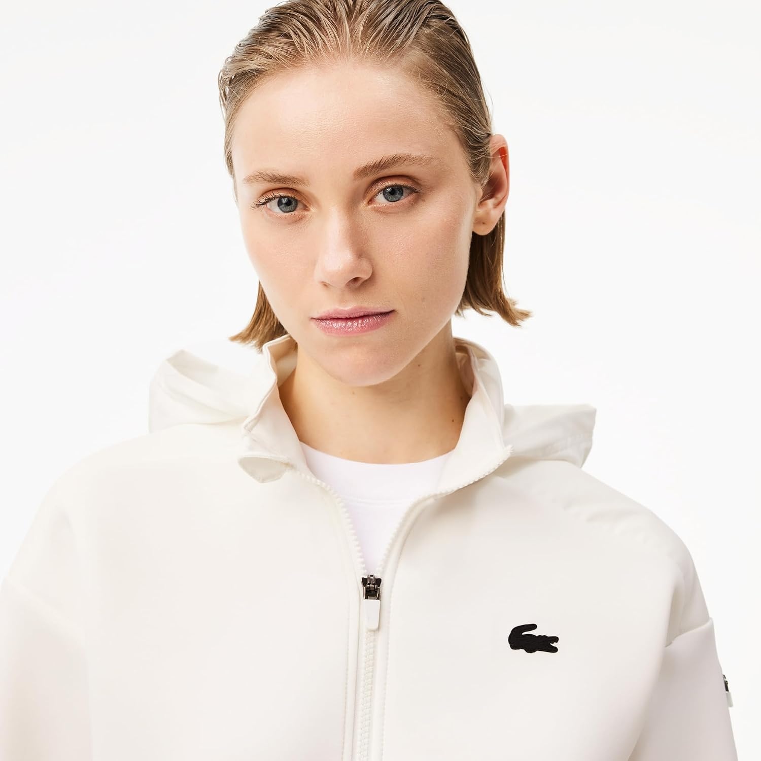 image:imageLacoste Womens Sport Removable Sport HoodieFlour