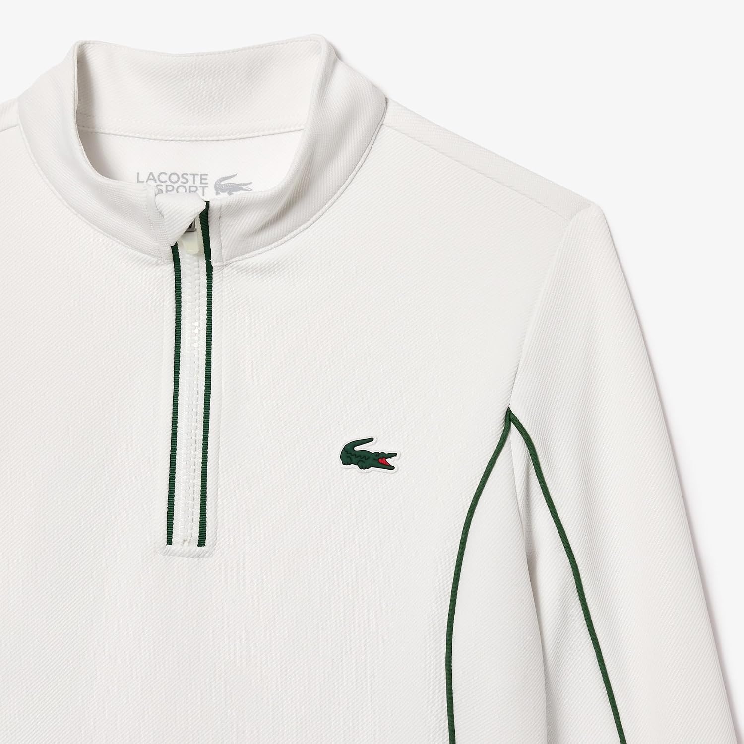 image:imageLacoste Womens Sport Slim Fit Tennis Layering SweatshirtWhiteGreen