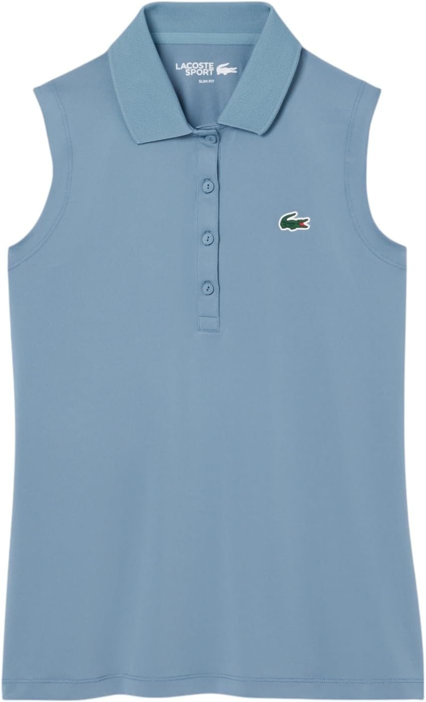 image:imageLacoste Womens Sport Slim Fit UV Protect Stretch Golf Polo ShirtDusty Blue