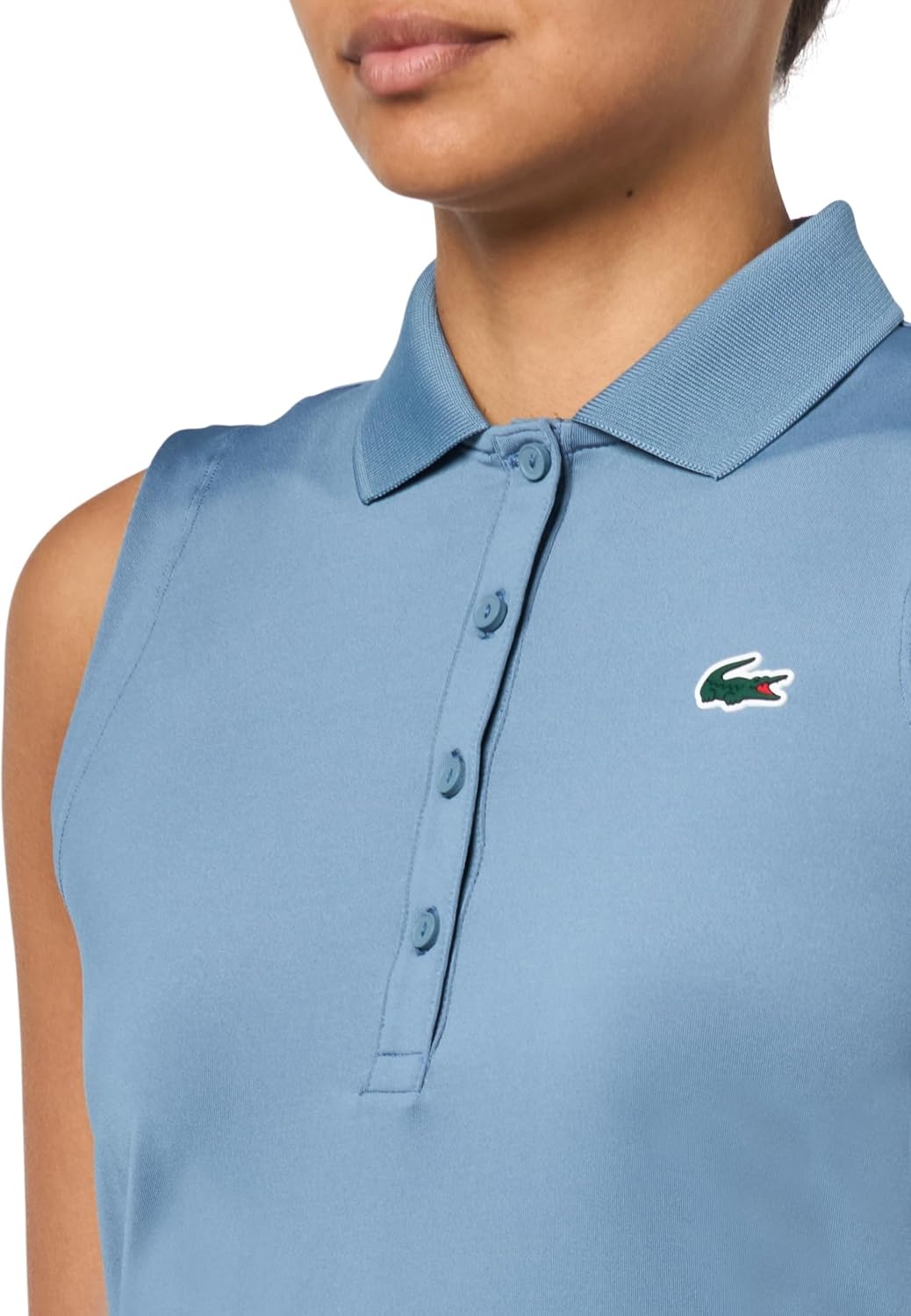 image:imageLacoste Womens Sport Slim Fit UV Protect Stretch Golf Polo ShirtDusty Blue