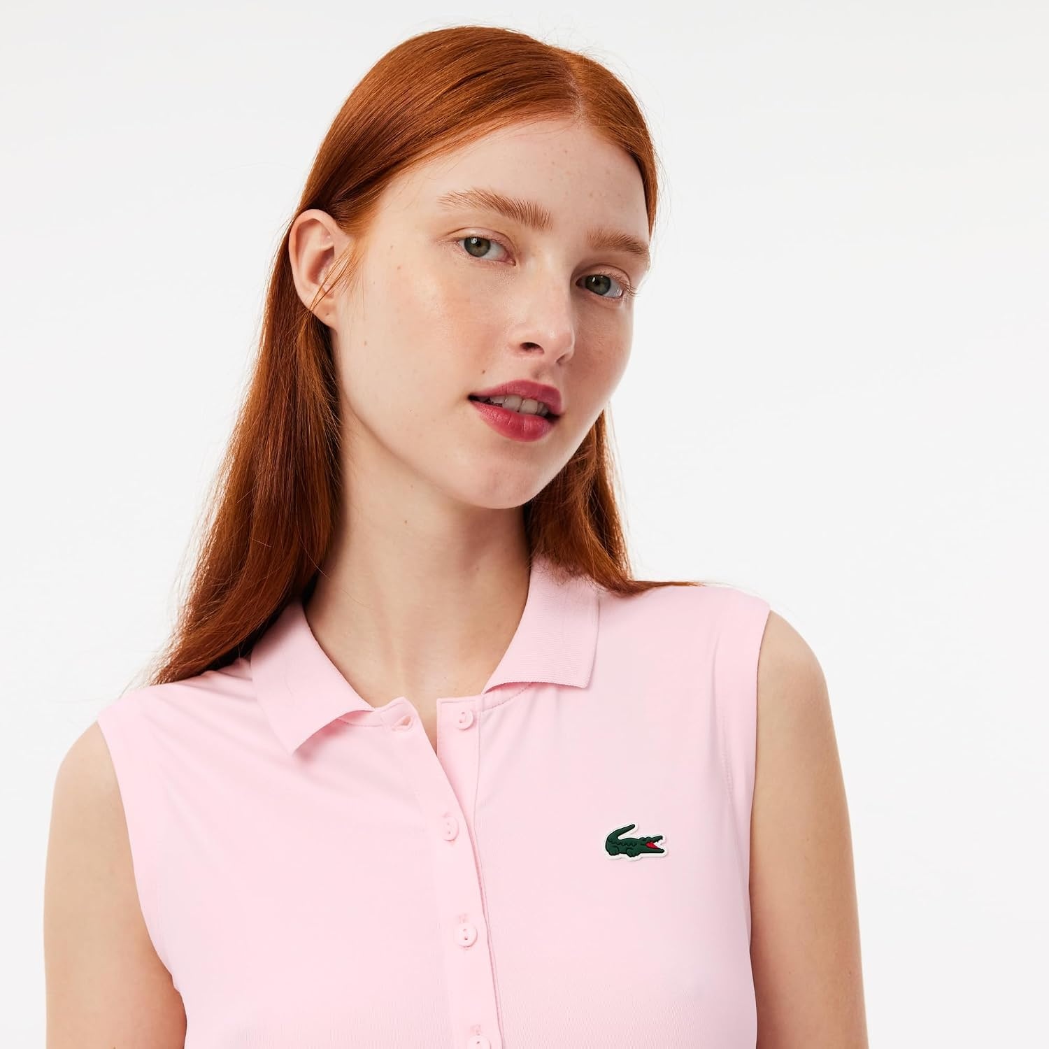 image:imageLacoste Womens Sport Slim Fit UV Protect Stretch Golf Polo ShirtFlamingo
