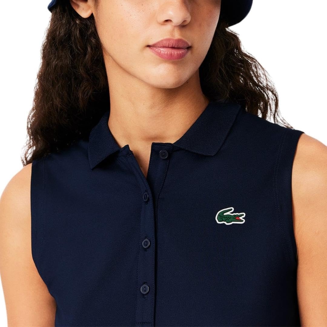 image:imageLacoste Womens Sport Slim Fit UV Protect Stretch Golf Polo ShirtNavy Blue