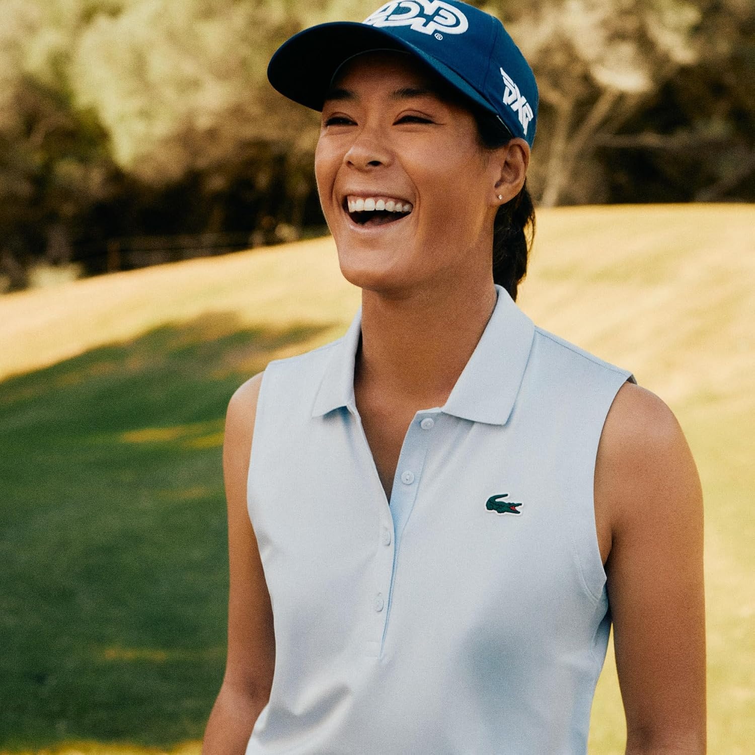 image:imageLacoste Womens Sport Slim Fit UV Protect Stretch Golf Polo ShirtPhoenix Blue