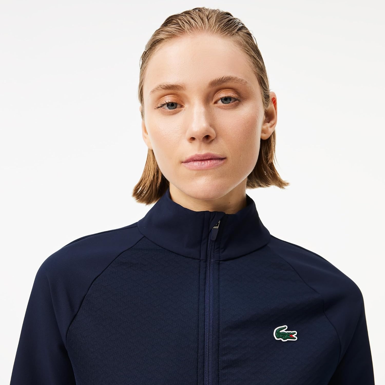 image:imageLacoste Womens Sport Slim Fit Zipup Golf Layering JacketNavy BlueNavy Blue