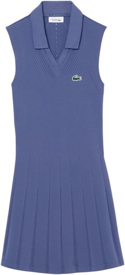 image:imageLacoste Womens Sport Stretch Tennis Dress and ShortsSoft NavyPastel Blue