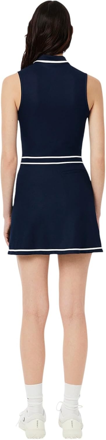 image:imageLacoste Womens Sport Ultra Dry Heritage Trim Golf DressNavy BlueWhiteNavy Blue