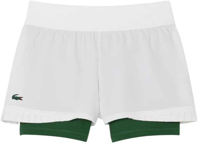 image:imageLacoste Womens Sport Ultra Dry Lined Tennis ShortsWhiteGreen