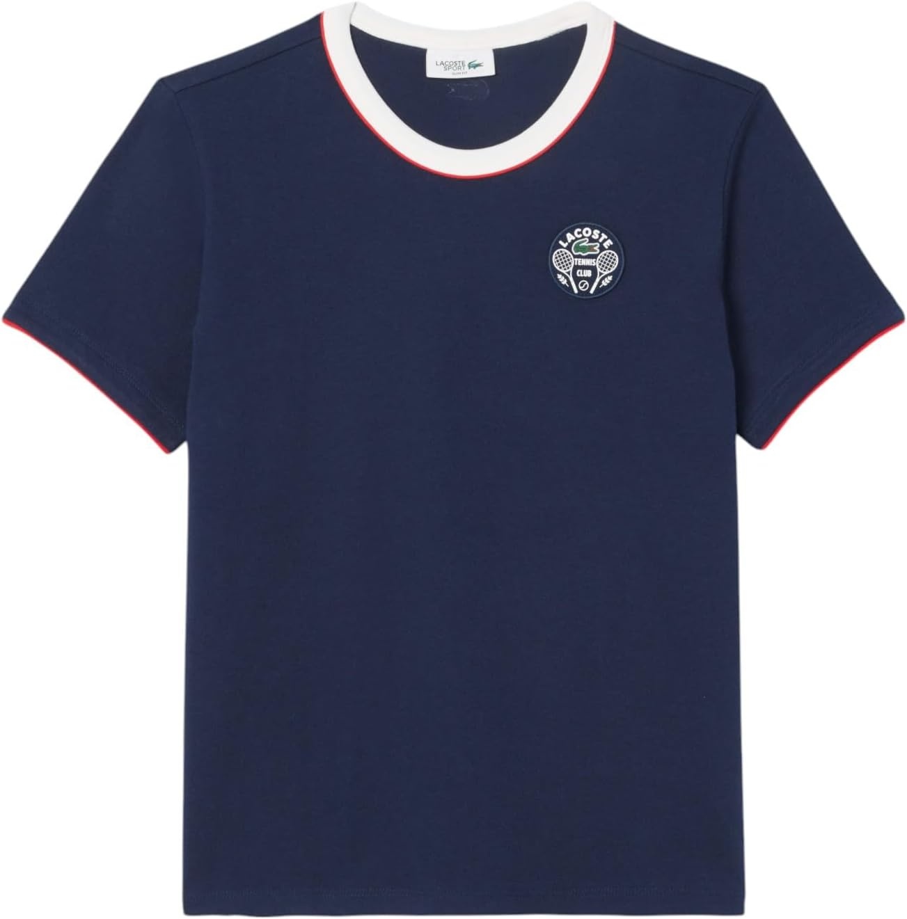 image:imageLacoste Womens Sport Ultra Dry Tennis Heritage Badge TShirtNavy BlueFlour