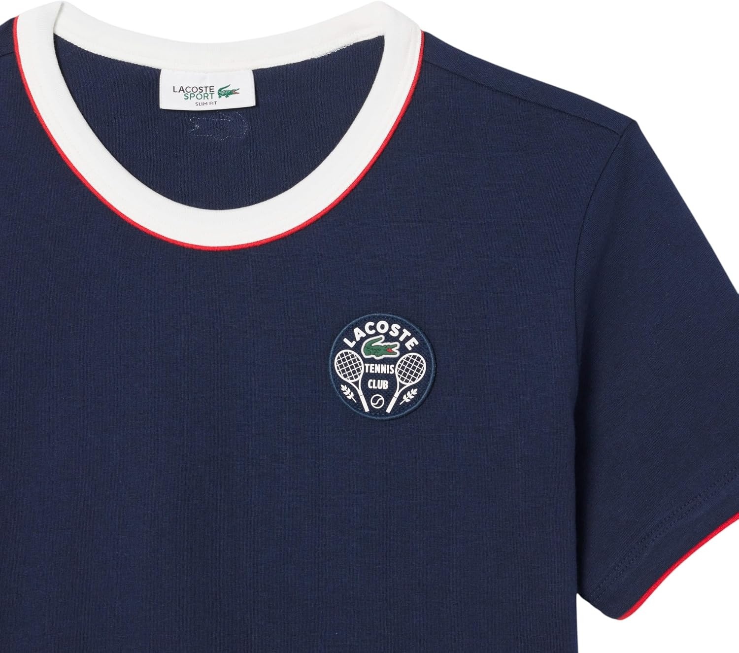 image:imageLacoste Womens Sport Ultra Dry Tennis Heritage Badge TShirtNavy BlueFlour