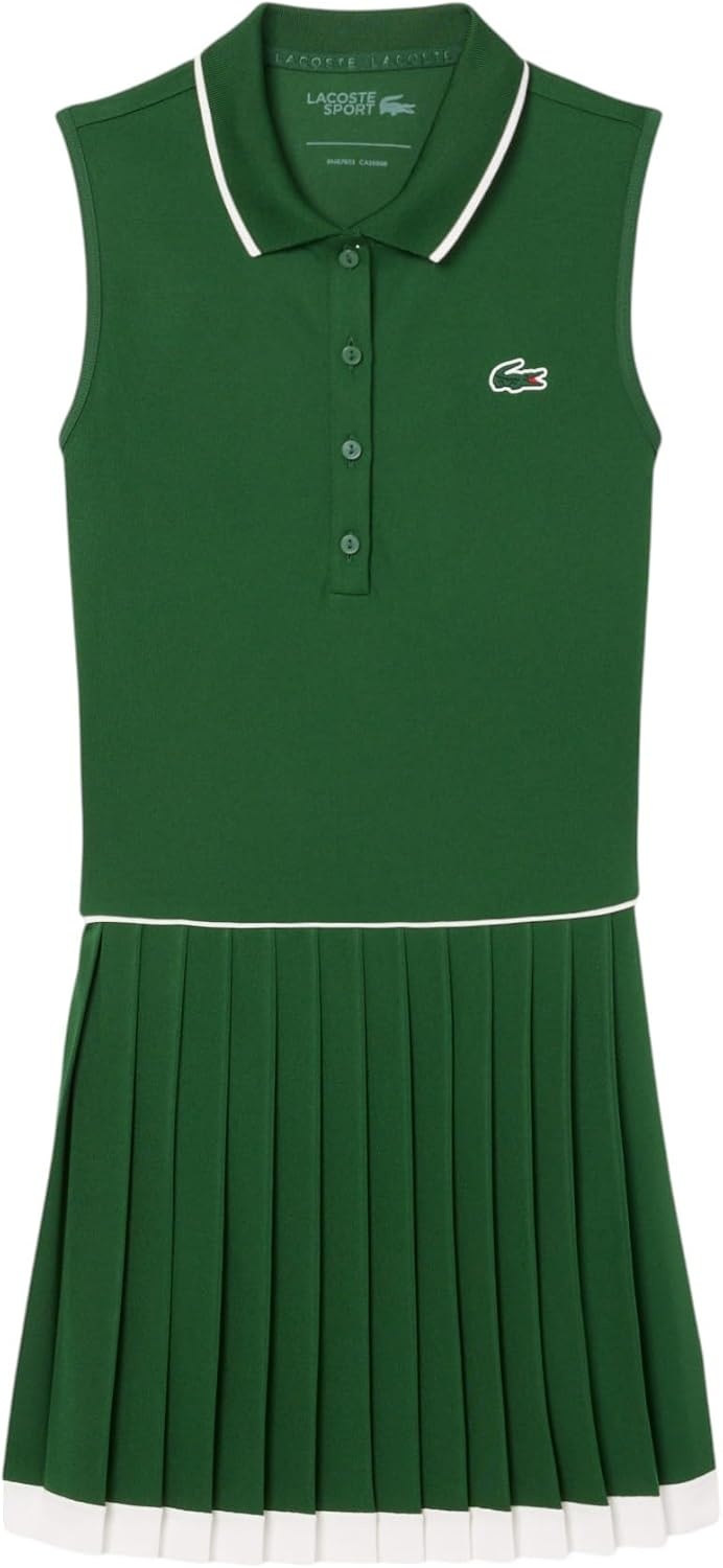 image:imageLacoste Womens Sport Ultra Dry Tennis Heritage DressGreenFlourGreen