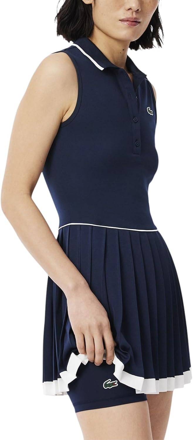 image:imageLacoste Womens Sport Ultra Dry Tennis Heritage DressNavy BlueFlourNavy Blue