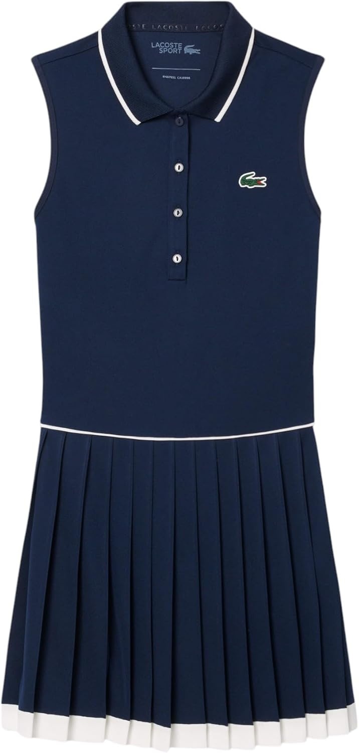 image:imageLacoste Womens Sport Ultra Dry Tennis Heritage DressNavy BlueFlourNavy Blue