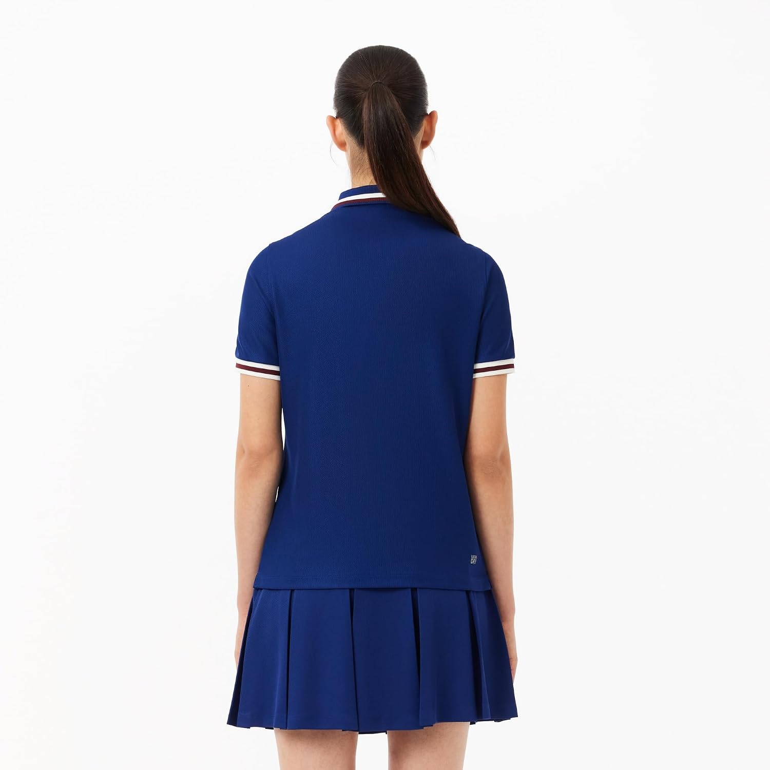 image:imageLacoste Womens Sport Uv Protect Stripe Collar Tennis Polo ShirtBlue