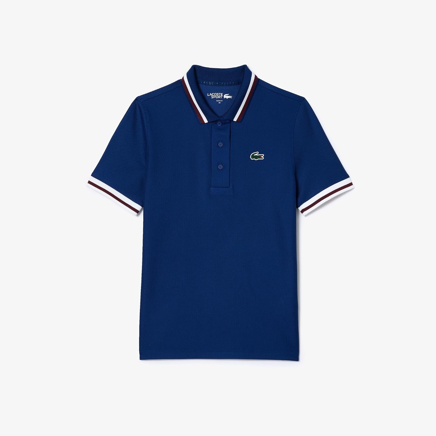 image:imageLacoste Womens Sport Uv Protect Stripe Collar Tennis Polo ShirtBlue