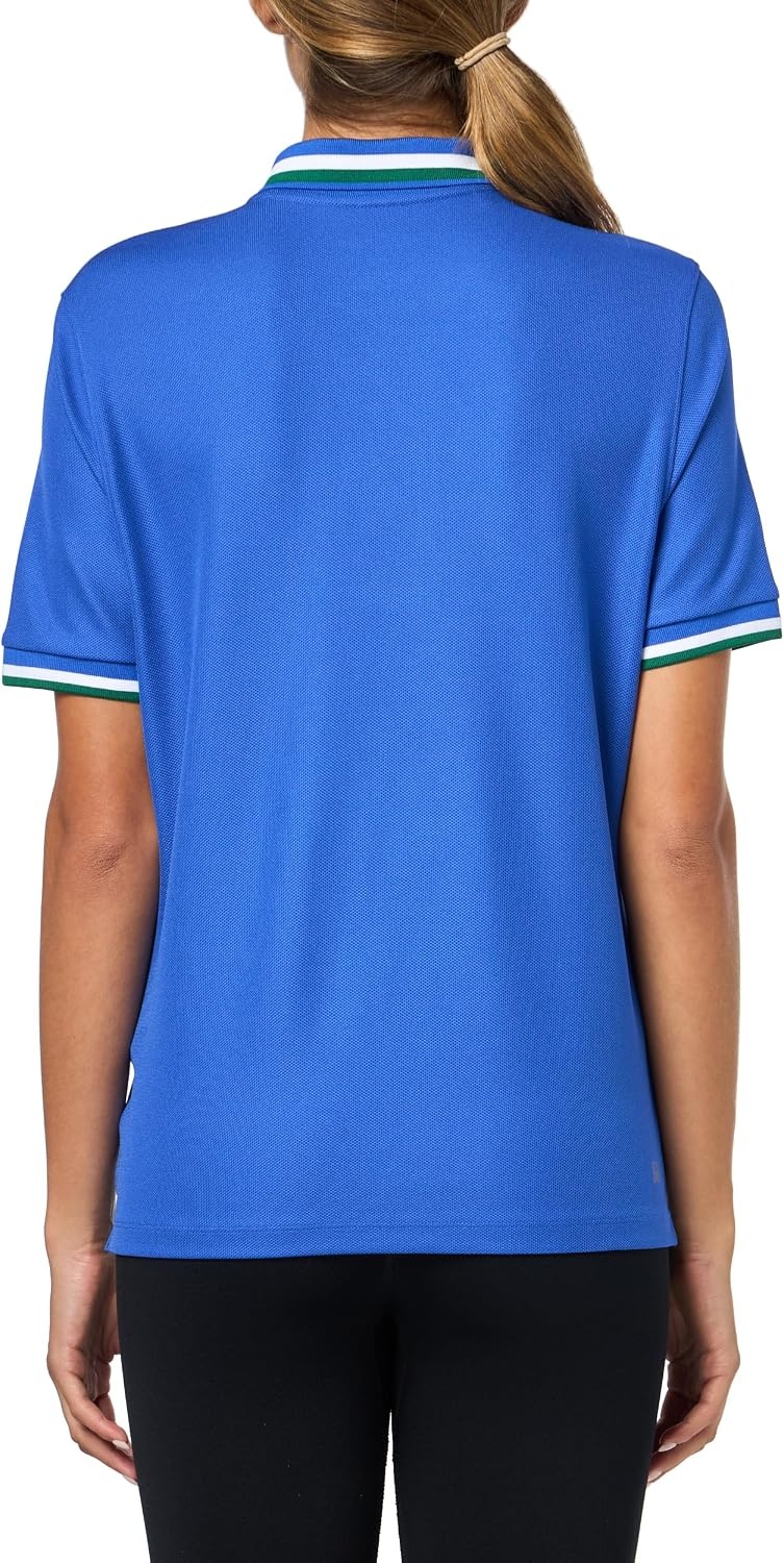 image:imageLacoste Womens Sport Uv Protect Stripe Collar Tennis Polo ShirtGreen
