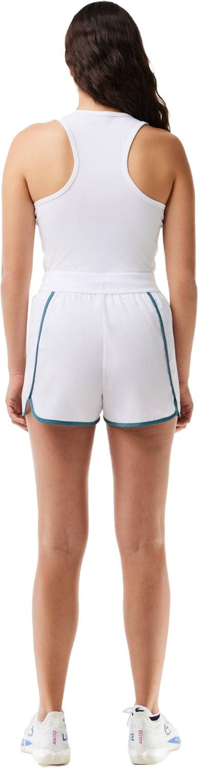 image:imageLacoste Womens Stretch Diamond Taffeta Sport ShortsWhite Hydro