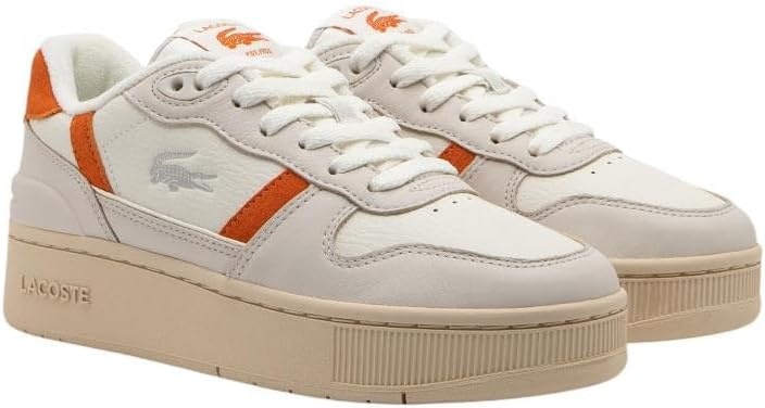 image:imageLacoste Womens TClip Plaform SneakerOff WhiteLight Tan