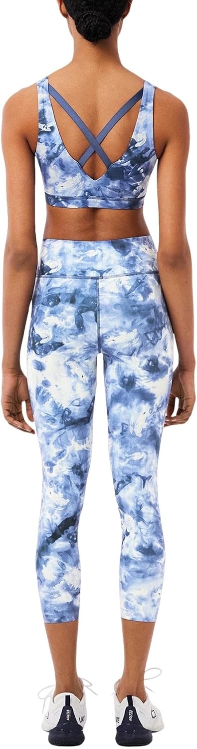 image:imageLacoste Womens Ultra Dry Printed Stretch Sport Leggings PrimeroseCosmic M