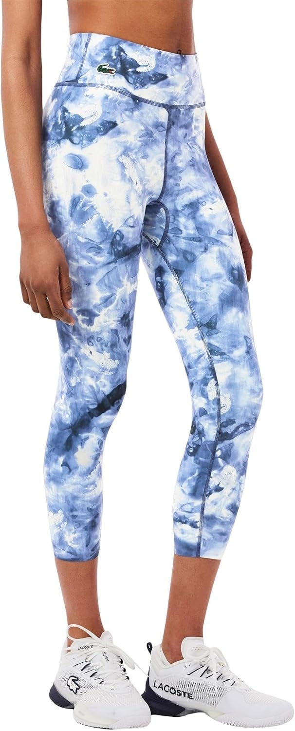 image:imageLacoste Womens Ultra Dry Printed Stretch Sport Leggings PrimeroseCosmic M