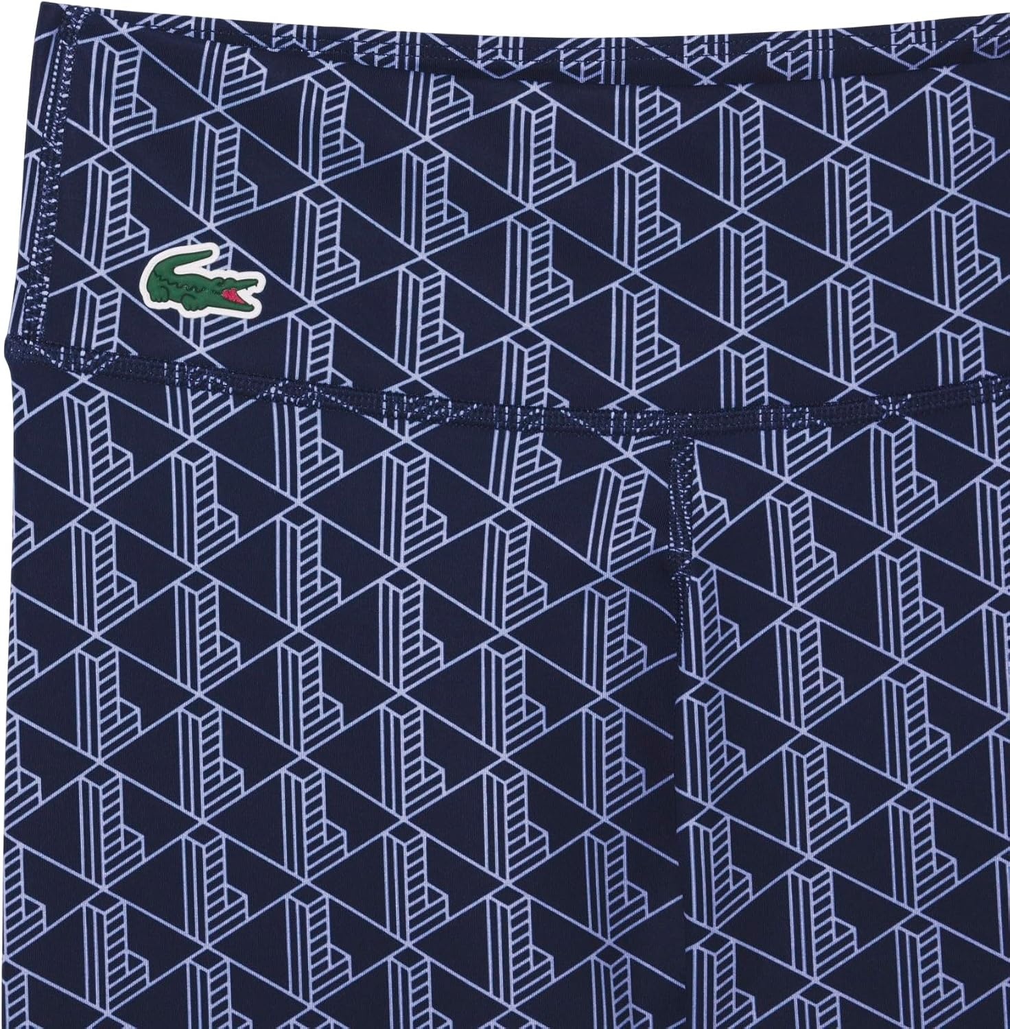 image:imageLacoste Womens Ultra Dry Printed Stretch Sport LeggingsNavy Blue Delphinium