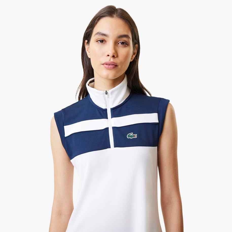 image:imageLacoste x Bandier Womens 14 Zip Performance Tennis DressNavy BllueNavy Blue