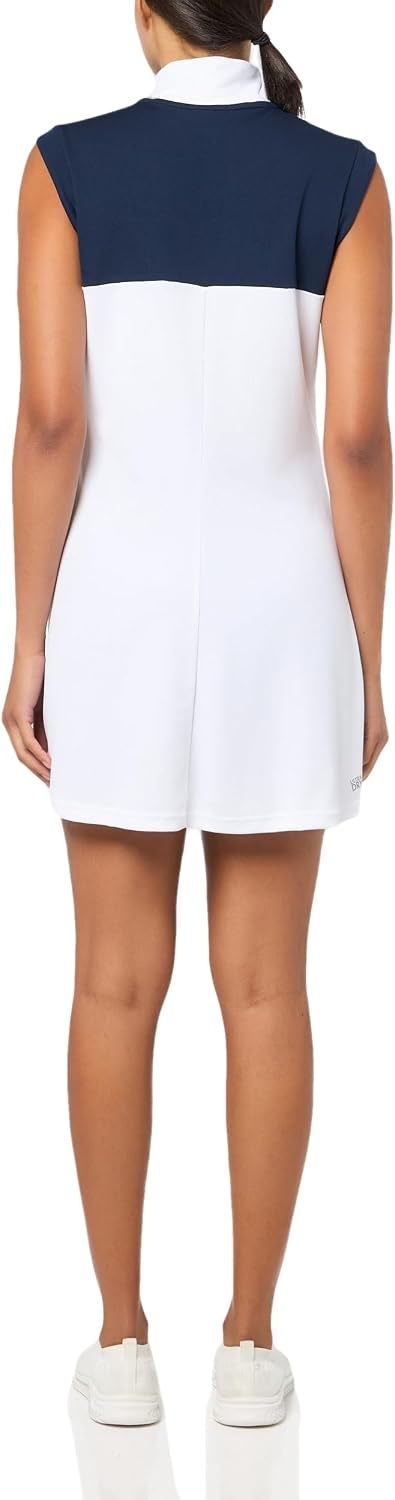 image:imageLacoste x Bandier Womens 14 Zip Performance Tennis DressWhiteNavy BlueNavy Blue