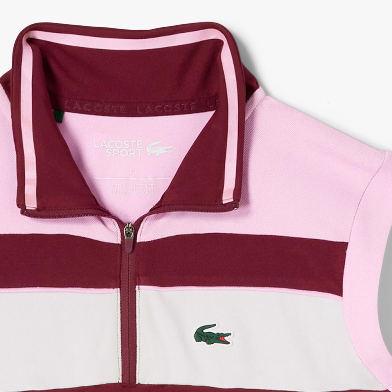 image:imageLacoste x Bandier Womens 14 Zip Performance Tennis DressWine RedCandyWine Red