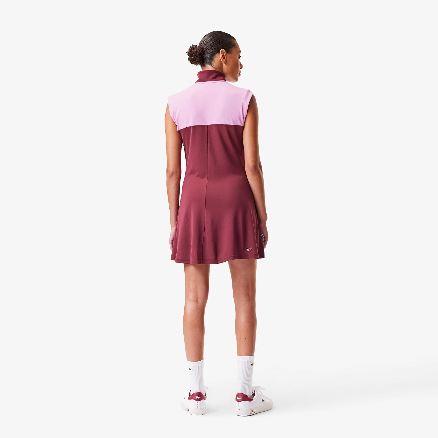 image:imageLacoste x Bandier Womens 14 Zip Performance Tennis DressWine RedCandyWine Red