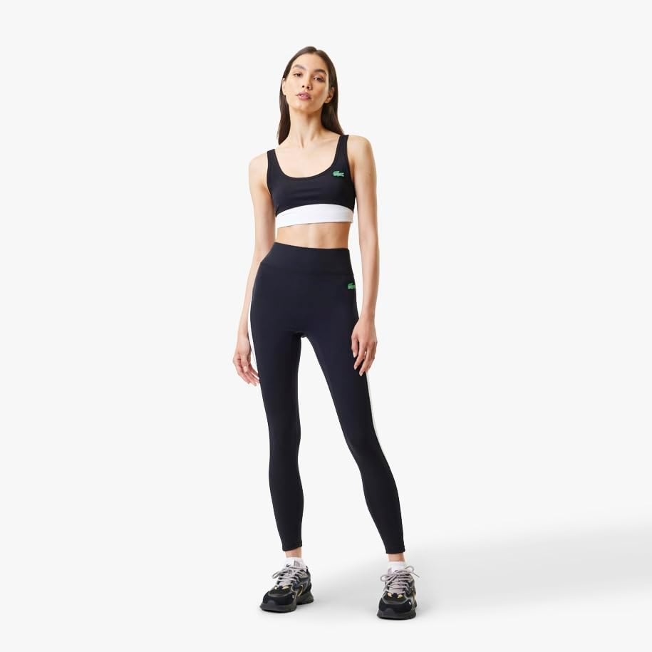 image:imageLacoste x Bandier Womens All Motion Colorblock Sports BraBlack