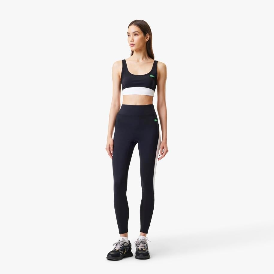 image:imageLacoste x Bandier Womens All Motion Colorblock Sports BraBlack