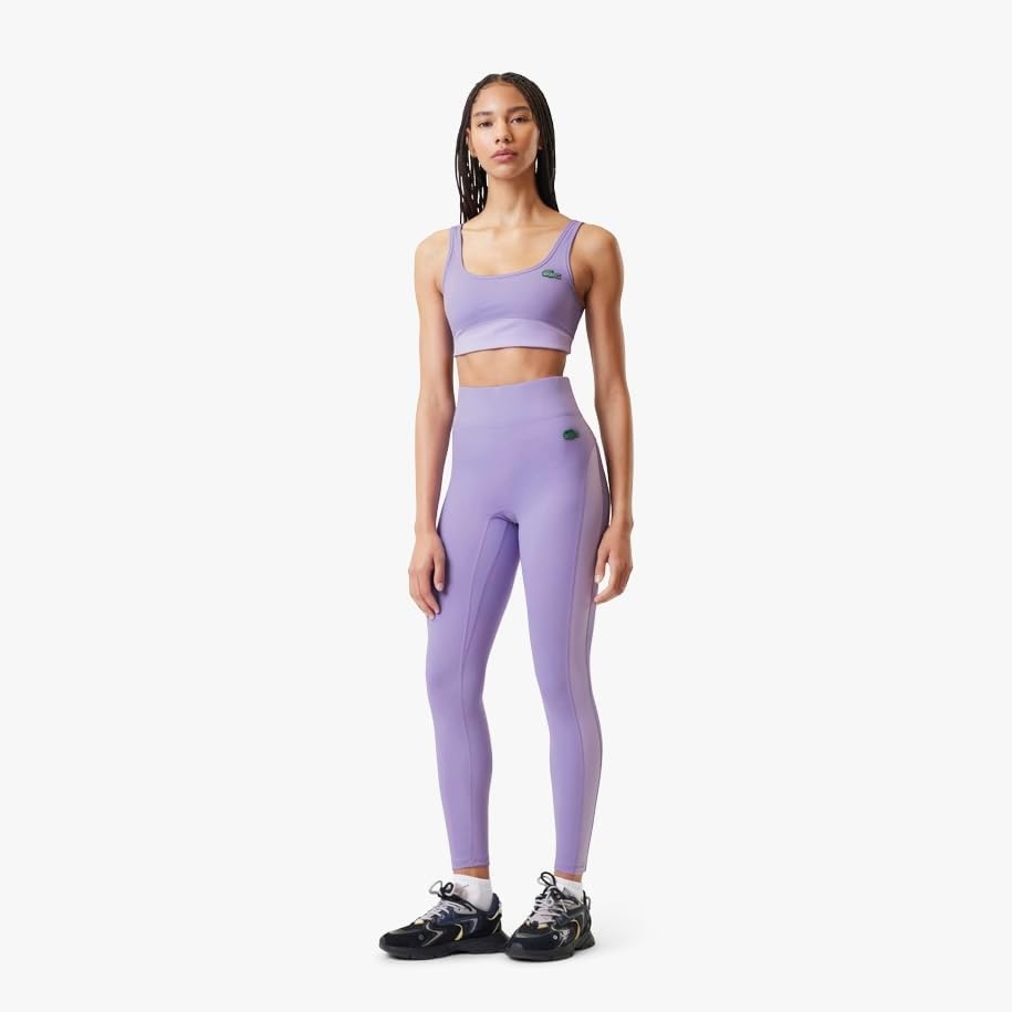 image:imageLacoste x Bandier Womens All Motion Colorblock Sports BraLilac