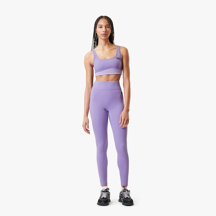 image:imageLacoste x Bandier Womens All Motion Colorblock Sports BraLilac