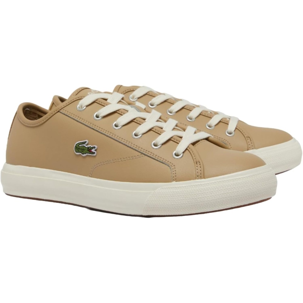 image:imageLacoste Mens Backcourt Leather SneakersLight BrownOff White