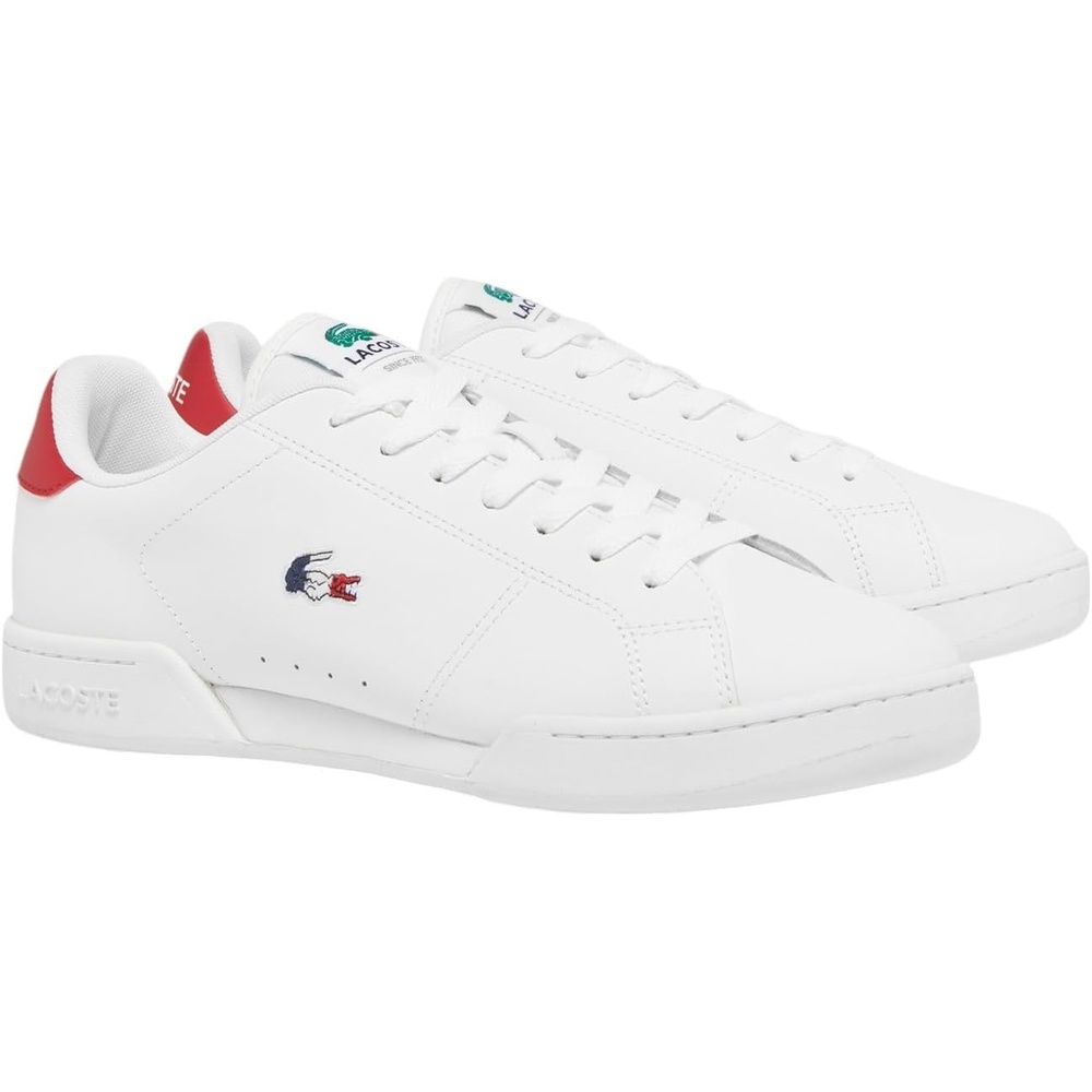 image:imageLacoste Mens Carnaby Cup Leather SneakersWhite Navy Red