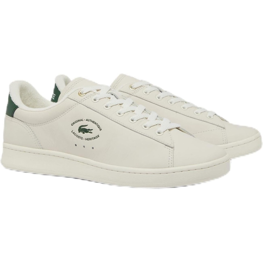 image:imageLacoste Mens Carnaby Set Leather SneakersOff WhtDk Grn