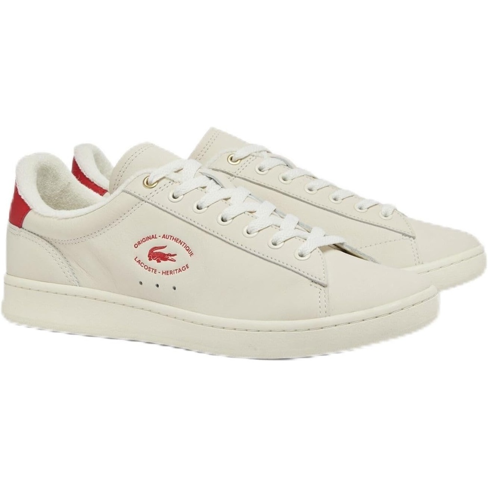 image:imageLacoste Mens Carnaby Set Leather SneakersOff WhtRed