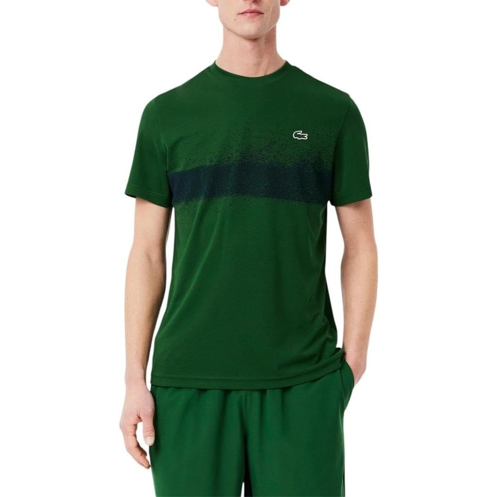 image:imageLacoste Mens Lacoste Tennis x Novak Djokovic TshirtGreenNavy Blue