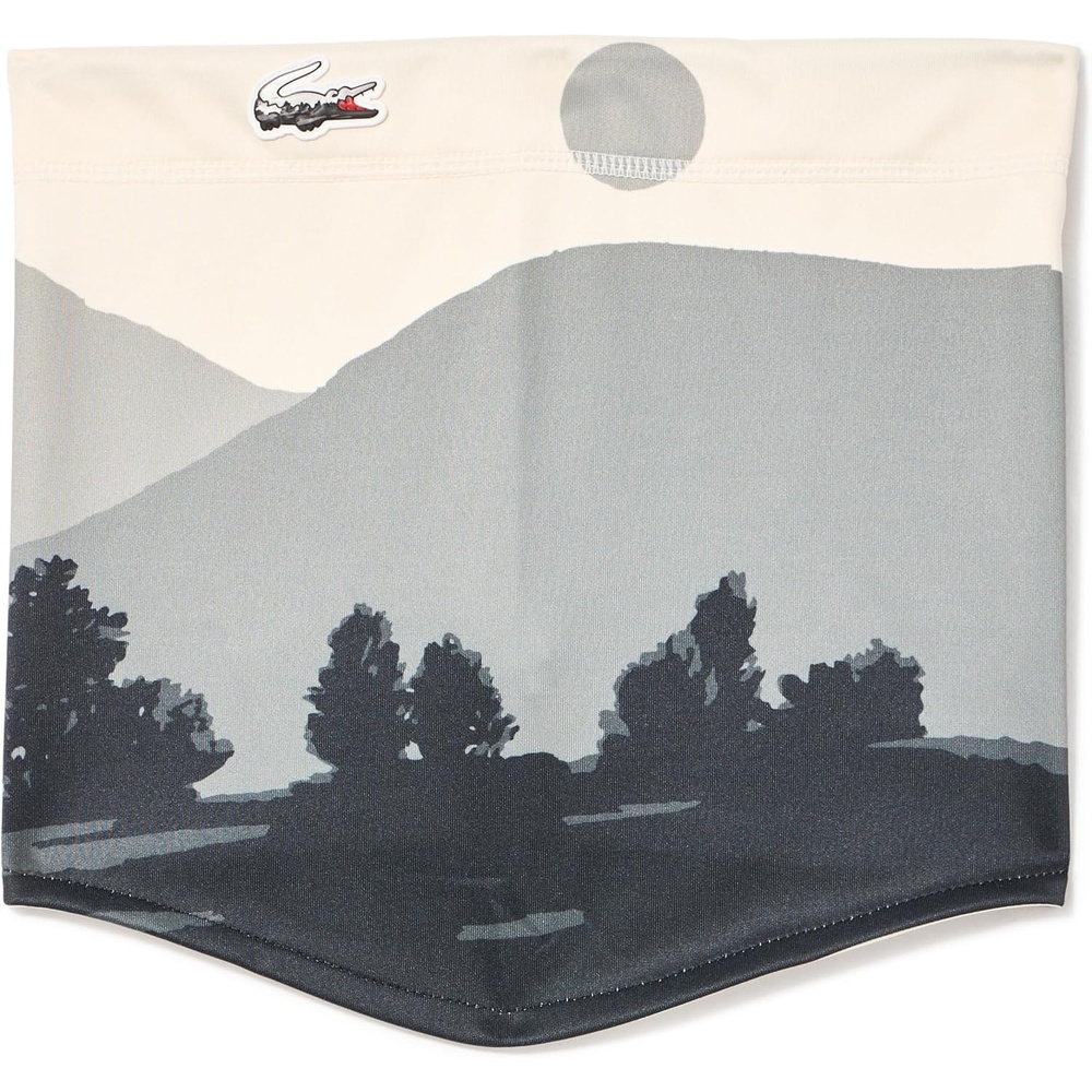 image:imageLacoste Mens Mens Sport Landscape Print Neck Warmer WhiteBlack One Size